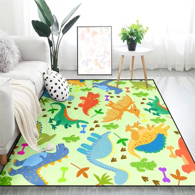 Cartoon Dinosaurs Area Rugs for Kids Green Lovely Animal Patterns Carpet Dinosaur Rugs for Boys Bedroom Living Dinning Room Bedroom Kitchen Playing Room, 4'5''6'