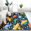Cartoon Dinosaurs Area Rugs for Kids Navy Blue Lovely Animal Patterns Carpet Dinosaur Carpet for Boys Room Living Dinning Room Bedroom Kitchen Playing, 5'7' view 1