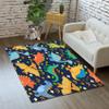 Cartoon Dinosaurs Area Rugs for Kids Navy Blue Lovely Animal Patterns Carpet Dinosaur Carpet for Boys Room Living Dinning Room Bedroom Kitchen Playing, 5'7' view 2