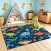 Cartoon Dinosaur Area Rugs Lovely Dinosaur Carpet Rugs for Boys Kids Blue Cute Animal Patterns Carpet Dinosaurs Rug for Boys Bedroom Living Dinning Room Bedroom Kitchen Playing Room, 2'3' view 1