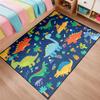 Blue Dinosaurs Area Rugs for Kids Cartoon Lovely Animal Patterns Carpet Dinosaur Rugs for Boys Bedroom Living Dinning Room Bedroom Kitchen Playing Room, 4'5' view 1