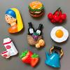2pcs Cute Cartoon Magnets Room Decoration Hamburger Egg Milk Fridge Magnets Decorating Fruit Magnetic Food Cherry Teapot Strawberry Home Decorations Gift (Size : Blue Kettle) view 2