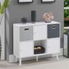 Convenience Concepts Xtra Storage Cube Organizer Sideboard Console Table with Shelves and Magnetic-Close Cabinets - for Living Room, Office, Closet, Kitchen, 35.25" (L) x 11.5" (W) x 29.75" (H), White view 2