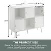 Convenience Concepts Xtra Storage Cube Organizer Sideboard Console Table with Shelves and Magnetic-Close Cabinets - for Living Room, Office, Closet, Kitchen, 35.25" (L) x 11.5" (W) x 29.75" (H), White view 3