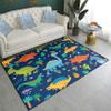Cartoon Dinosaurs Area Rugs for Kids Blue Lovely Animal Patterns Carpet Dinosaur Rugs for Boys Bedroom Living Dinning Room Bedroom Kitchen Playing Room, 4'5''6' view 3