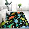 Cartoon Dinosaurs Area Rugs for Kids Black Lovely Animal Patterns Carpet Dinosaur Carpet for Boys Bedroom Kitchen Playing Room Dinosaur Room Decor, 5'7' view 1