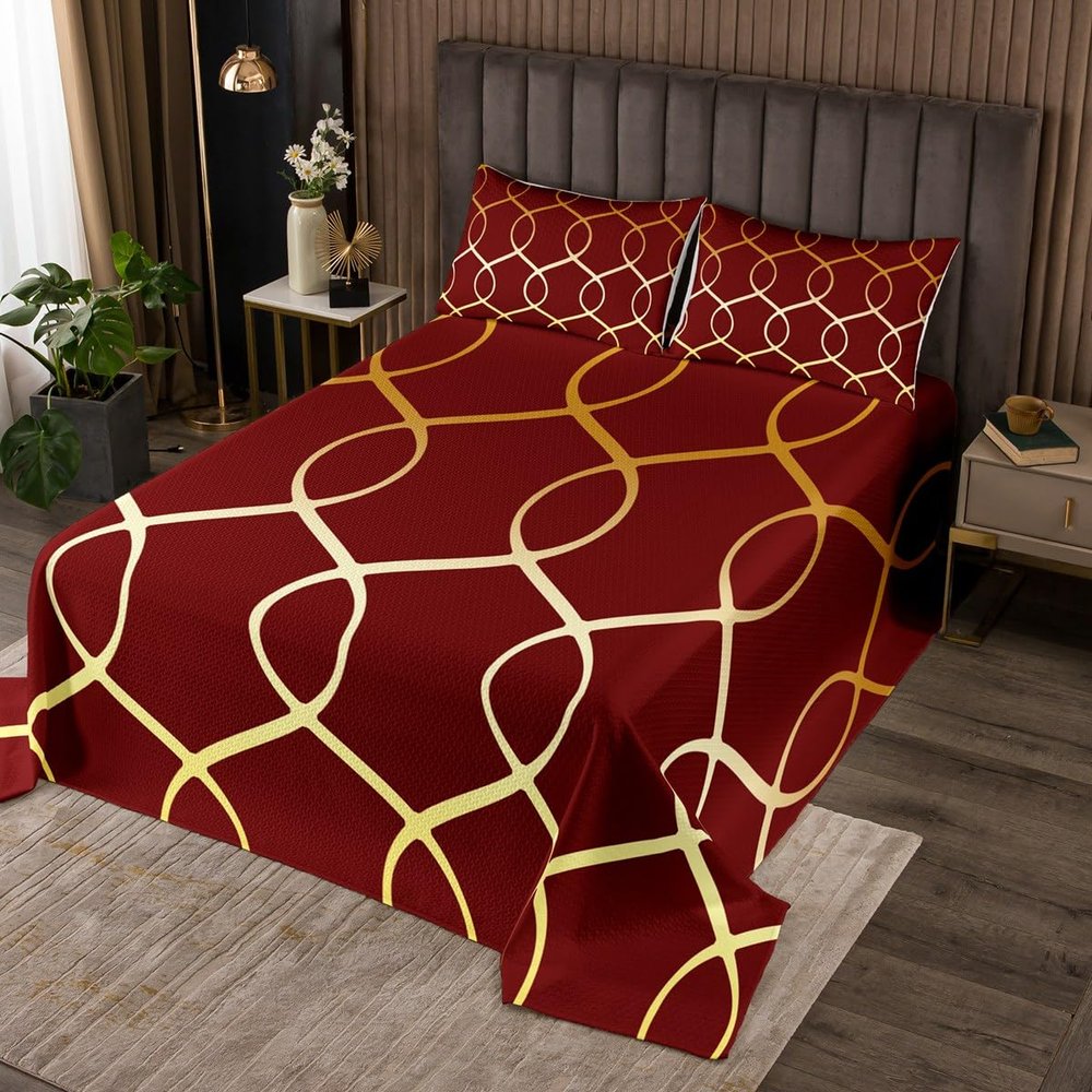 Feelyou Geometric Diamonds Quilted Coverlet Girls Boys Decorative Twin