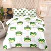 Albideyaa Lovely Cartoon Little Green Frog Pattern Comforter Set for Bedroom Home Decor Full Size Girls Boys Bedding Duvet Set Soft Microfiber Kids Adult White Quilt Set with 2Pillowcase view 1