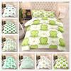 Albideyaa Lovely Cartoon Little Green Frog Pattern Comforter Set for Bedroom Home Decor Full Size Girls Boys Bedding Duvet Set Soft Microfiber Kids Adult White Quilt Set with 2Pillowcase view 2