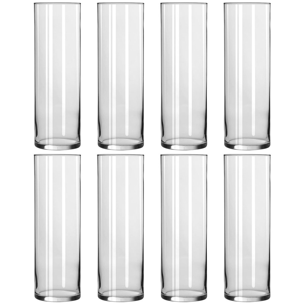Ashland 10.5 Cylinder Glass Vase - Decorative Vase for Weddings, Parties, and Home Decor - Bulk 8 Pack