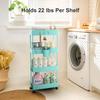 Pipishell Slim Storage Cart with Wheels, 4 Tier Bathroom Storage Organizer Rolling Utility Cart for Bathroom Kitchen Laundry Room Office Narrow Place (Turquoise) view 4