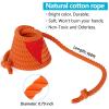 X XBEN Tug of War Rope with Flag for Kids 40FT, Teens and Adults, Soft Cotton Rope Games for Team Building Activities, Family Reunion, Birthday Party Orange view 3