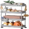 Pipishell Slim Storage Cart with Wheels, 4 Tier Bathroom Storage Organizer Rolling Utility Cart for Bathroom Kitchen Laundry Room Office Narrow Place (Gray) view 1