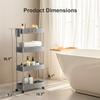 Pipishell Slim Storage Cart with Wheels, 4 Tier Bathroom Storage Organizer Rolling Utility Cart for Bathroom Kitchen Laundry Room Office Narrow Place (Gray) view 2