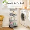 Pipishell Slim Storage Cart with Wheels, 4 Tier Bathroom Storage Organizer Rolling Utility Cart for Bathroom Kitchen Laundry Room Office Narrow Place (Gray) view 4