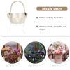 DECHOUS Wedding Flower Girl Baskets Satin Bowknot Flower Baskets Cloth Flower Satin Rose Romantic Petals Storage Baskets with Handle for Wedding Ceremony Decor Party Decor White view 2