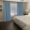 Frelement Linen Curtains Light Blocking Window Curtains Pinch Pleat Curtains for Traverse Rod and Track Noise Reduction Curtains, 52" W x 96" L, 2 Panels, Cloisoone view 2