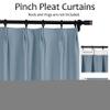 Frelement Linen Curtains Light Blocking Window Curtains Pinch Pleat Curtains for Traverse Rod and Track Noise Reduction Curtains, 52" W x 96" L, 2 Panels, Cloisoone view 3