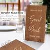 Creawoo Wooden Wedding Guest Book Reception Sign in Guestbook with Table Sign, Pen & Holder, Hardcover Memory Registry Photo Album with 90 White Pages for Wedding, Baby Shower, Birthday-11 x 8.5" view 3
