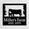 Custom Cow Metal Sign Personalized Farm Name Wall Art for Barn Fence Outdoor Decor Rustic Ranch Sign with Cow Silhouette Customized Metal Plaque for Farmers and Homesteads, Farmer Gifts 01 view 1