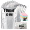 30pcs 1 Quart Mylar Bags for Food Storage (15 Mil Extra Thick 7.5 Mil Each Side) with Oxygen Absorbers 300CC (40pcs), 7"x10" Heat Sealable Zipper Mylar Bags for Long Term Food Storage view 1