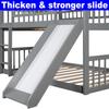 LEEKOUS Upgraded Version Luxurious Triple Bunk Bed Full Size with Slide, Thicken Solid Wood Full Over Full Over Full Triple Bunk Beds Frame with Ladders & Guardrails, Convertible Design (Grey) view 4