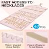 BAGSMART Hanging Jewelry Organizer Storage Roll with Hanger Metal Hooks Double-Sided Jewelry Holder for Earrings, Necklaces, Rings on Closet, Wall, Door, 1 piece, Extra Large, Pink view 2