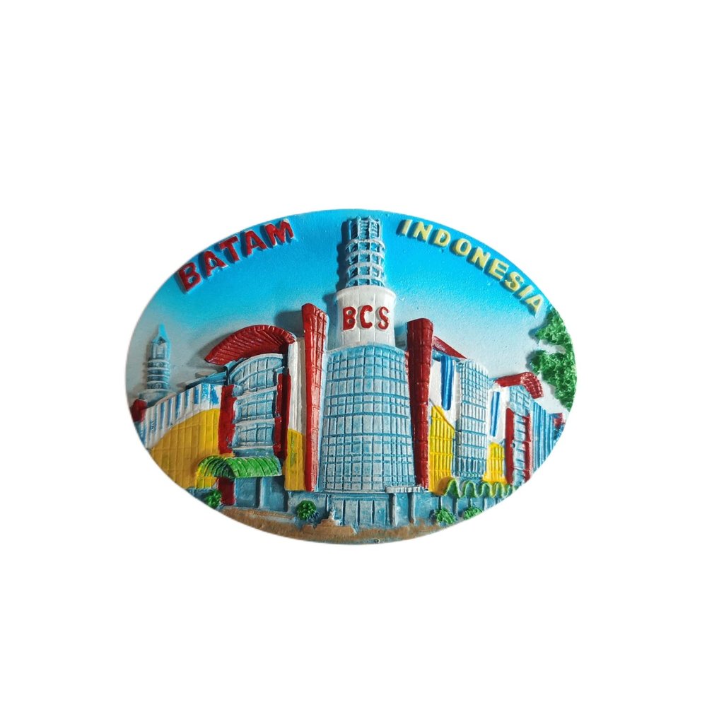 3D Batam Indonesia Fridge Magnet Souvenir Gift,Resin Handmade Batam Refrigerator Magnet Home & Kitchen Decoration Collection