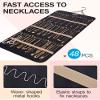 BAGSMART Hanging Jewelry Organizer Storage Roll with Hanger Metal Hooks Double-Sided Jewelry Holder for Earrings, Necklaces, Rings on Closet, Wall, Door, 1 piece, Extra Large, Black view 2