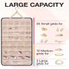 BAGSMART Hanging Jewelry Organizer Storage Roll with Hanger Metal Hooks Double-Sided Jewelry Holder for Earrings, Necklaces, Rings on Closet, Wall, Door, 1 piece, Extra Large, Black view 3