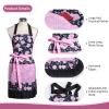 Alex Virtue Lovely Flower Pattern Retro Aprons With Large Pockets for Women Girls Cooking Kitchen Bakery Mother's Gift (Pink Bloom) view 4