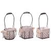 belupai 3PCS Metal Wedding Flower Girl Basket with Handle and Decorative Fabric Lining, Rustic Iron Flower Basket Storage Baskets for Wedding Halloween Party Home Decoration view 1