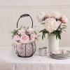 belupai 3PCS Metal Wedding Flower Girl Basket with Handle and Decorative Fabric Lining, Rustic Iron Flower Basket Storage Baskets for Wedding Halloween Party Home Decoration view 4