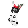Personalized Bones and Paw Prints Custom Family Xmas Stockings with Name for Home Christmas Party Ornaments Decoration17.52 x 7.87 Inch view 1