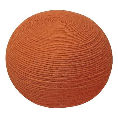 Moti Ellie Wool Pouf 20" x 20" x 14" - Orange
