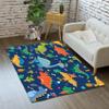 Cartoon Dinosaurs Area Rugs for Kids Blue Lovely Animal Patterns Carpet Dinosaur Carpet for Boys Bedroom Kitchen Playing Room Dinosaur Room Decor, 5'7' view 2