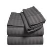 Epic Cotton 4 Piece Rv Sheet Set - RV Short King Size (70"X80") 100% Egyptian Cotton 1000 Thread Count - RV Sheets Set for Campers - 6" Inches Deep Pocket Stripe Dark Grey view 1