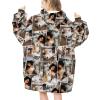Personalized Wearable Blankets with Photos Collage for Son Daughter, Funny Custom Kids Hoodie blanket Sweatshirts, Christmas Gifts view 1