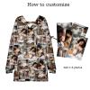 Personalized Wearable Blankets with Photos Collage for Son Daughter, Funny Custom Kids Hoodie blanket Sweatshirts, Christmas Gifts view 2