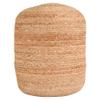 Benjara 18 Inch Round Accent Pouf, Soft Braided Jute Design, Natural Cream Orange view 1