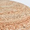 Benjara 18 Inch Round Accent Pouf, Soft Braided Jute Design, Natural Cream Orange view 4