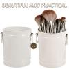 Cabilock 1pc Desk Trash Can Multi-Functional Iron Pen Holder Cosmetic Brush Organizer for Home Office Design for Desktop Storage of Waste Supplies view 2