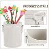 Cabilock 1pc Desk Trash Can Multi-Functional Iron Pen Holder Cosmetic Brush Organizer for Home Office Design for Desktop Storage of Waste Supplies view 3
