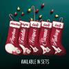 Christmas Stockings Personalized - Set of 5 - with Polar Bear Design, Title and Name - Custom Family Stockings for Kids - Xmas Fireplace Decoration view 3