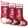 Christmas Stockings Personalized - Set of 3 - with Polar Bear Design, Title and Name - Custom Family Stockings for Kids - Xmas Fireplace Decoration view 1