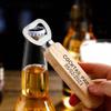 25pcs Personalized Stainless Steel Bottle Opener Bulk Wood Handheld Bottle Opener Customized Engraved Text, LOGO beer bottle opener Pool Party, Bachelor Party, Business Promotion Gift view 3