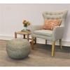 Moti Ellie Wool Pouf 20" x 20" x 14" - Silver view 2