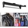 Pull Out Clothes Hanger Rail for Closet, Extendable Closet Rod with Sliding Rail, Adjustable Heavy Duty Steel Clothes Storage Hanger Rack Bar for Pants Coats Wardrobe Pull Out (Size : 547mm) view 3