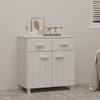 GOLINPEILO Wooden Sideboard Modern Storage Cabinet Buffet Table Kitchen Storage Accent Entryway Console Sideboard with 2 Doors and 2 Drawers for Living Room, Kitchen 31.1"x15.7"x31.5"(E) White view 1