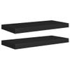 2pcs Floating Shelves Wall Mounted, High Gloss Black MDF Wall Shelves for Bedroom with Invisible Brackets, Black Shelves for Wall Decor, Modern Wood Shelf for Bathroom, Living Room, 23.6"x9.3 x1.5" view 1